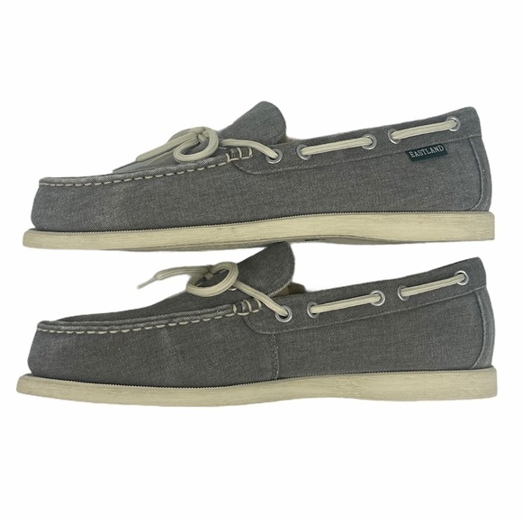 Eastland Grey Yarmouth 1-Eye Canvas Boat Shoes - Picture 4 of 13